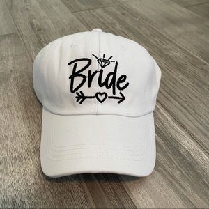 White and Black Bride Baseball Hat